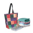 thumbnail image 2 of FORMRS Womens Canvas Tote Bag with Zipper Inner Pocket Shoulder Handbag, Red and Purple Plaid Pattern, 2 of 7