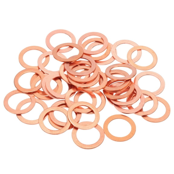Uxcell Flat Copper Washers, Copper Upgraded Gasket Metric Sealing Washers for Hydraulic Fittings 14x20x1mm