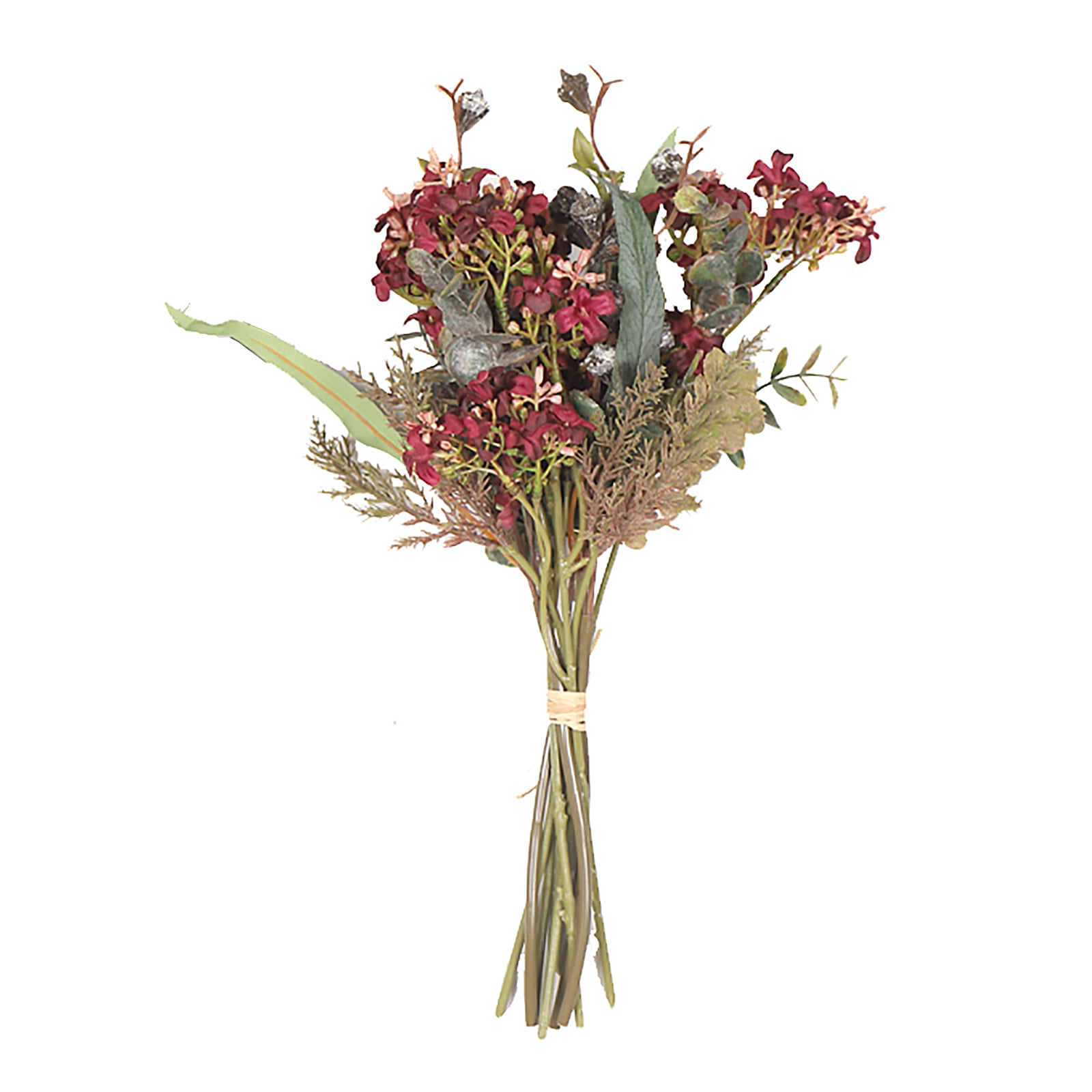 50 Packs Simulation Lifelike Flower Bouquet 3 Twigs for Home Xmas Ornament 
