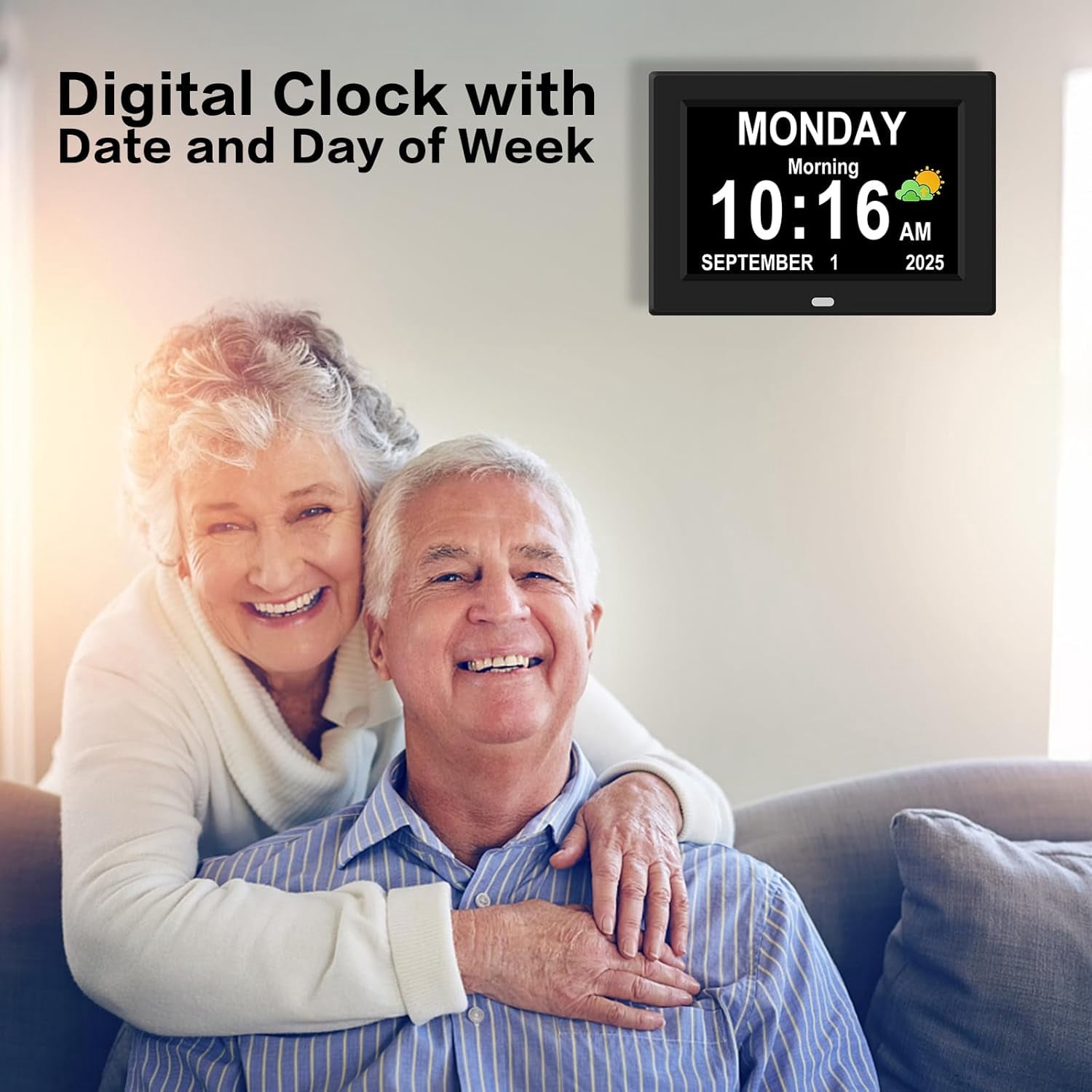 11 Inch Large Display Digital Alarm Clock for Seniors with Date Day Calendar 12 Alarms Auto Dimmer Remote Control Desk Clock
