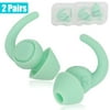 2 Pairs Soft Silicone Earplugs for Sleeping, EEEkit Reusable Noise Reduction Earbuds, NRR 33dB