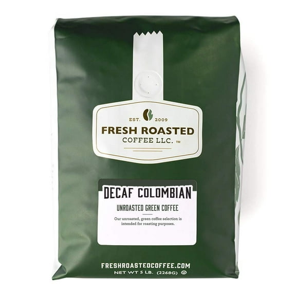 Fresh Roasted Coffee, Unroasted Colombian Decaf Coffee Beans, 80 oz