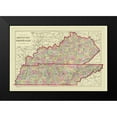 thumbnail image 2 of Mitchell 14x11 Black Modern Framed Museum Art Print Titled - Kentucky, Tennessee Counties - Mitchell 1879, 2 of 5