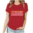 thumbnail image 2 of Vetsdori Womens Short Sleeve Shirts Valentine Summer Blouses Graphic,Cute Plus Size Pullover Trendy Tops for Junior Crew Neck, 2 of 7