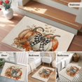 thumbnail image 6 of Orange Grey Pumpkins Fall Large Area Rugs for Bedroom Living Room, Soft Non Slip Carpet Bedside Rug, Thanksgiving Rustic Rectangular Floor Cover Kitchen Accent Rug 2'x3' for Dining Room/Office, 6 of 9