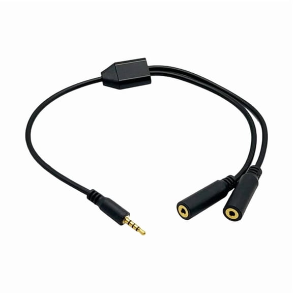 Gold Plated TRRS 2.5mm Male to Double 2.5mm Female Cable Audio Cord for Headphone Mic Adapter High Fidelitys Sound