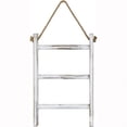 thumbnail image 1 of Estante de secado de escalera de toalla de mano para colgar en la pared de madera maciza, estante de almacenamiento de toallas de mano de 3 niveles con cuerda para colgar, 1 of 5