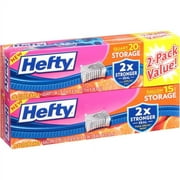 Hefty Quart & Gallon Size Storage Slider Bags, Pack of 2