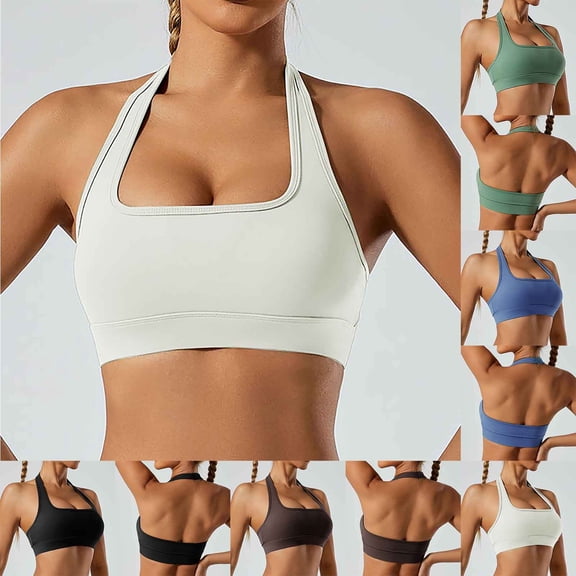 Swuxness Women's Push Up Yoga Bras Solid Color Seamless Lightweight Support Breathable Running Sports