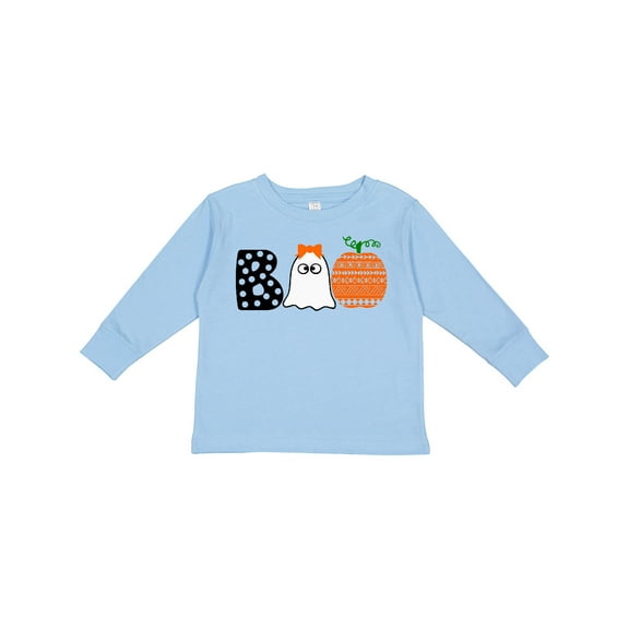 Inktastic Halloween Boo Cute Ghost and Pumpkin Boys or Girls Long Sleeve Toddler T-Shirt