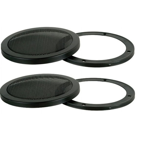 Pair 10" 10 Inch Mesh Metal Speaker Grill with Double Rings Subwoofer Black