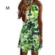 thumbnail image 3 of Qarigey Vestido informal con estampado sin mangas bohemio elegante estético vestido playero fiesta de vacaciones ropa de moda de verano Vestidos Hoja METRO Qarigey AP010895-82, 3 of 6