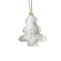 CuiLiyq Christmas Felt Pendant, Plush Christmas Tree Five Pointed Star Shaped Pendant, for Winter Family Holiday Wedding Party Decoration and Christmas Gifts (White, Christmas Tree)