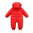 thumbnail image 3 of Usaibhir Newborn Baby Snowsuit Winter Coat Fleece Lining Warm Hoodie Romper Puffer Jacket Infant Jumpsuit Bodysuits 3-24 Months, 3 of 4