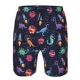 thumbnail image 4 of Kdxio Space Dinosaur Pattern Mens Casual Shorts - Drawstring Summer Beach Sports Shorts for Men, 4 of 9