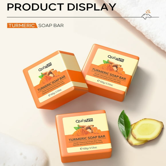 Facial Cleansing Oil Soap,100g Natural Turmeric,Deep Hydration,Gentle Exfoliating,Face Wash,Sensitive Skin,Anti-Aging,Spa Quality,Daily Care,PENDANE,Multicolored
