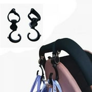 Baby Stroller Hooks 2 Pack Organizer Clip for Travel Purse Shopping Diaper Bags Perfect for Uppababy, Babyzen Yoyo, Britax, Bugaboo, Bob, Pushchair, Buggy