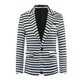 thumbnail image 5 of INSPIRE CHIC Striped Sport Coats for Men's Formal Notch Lapel Single Breasted Prom Blazers XL Black, 5 of 6