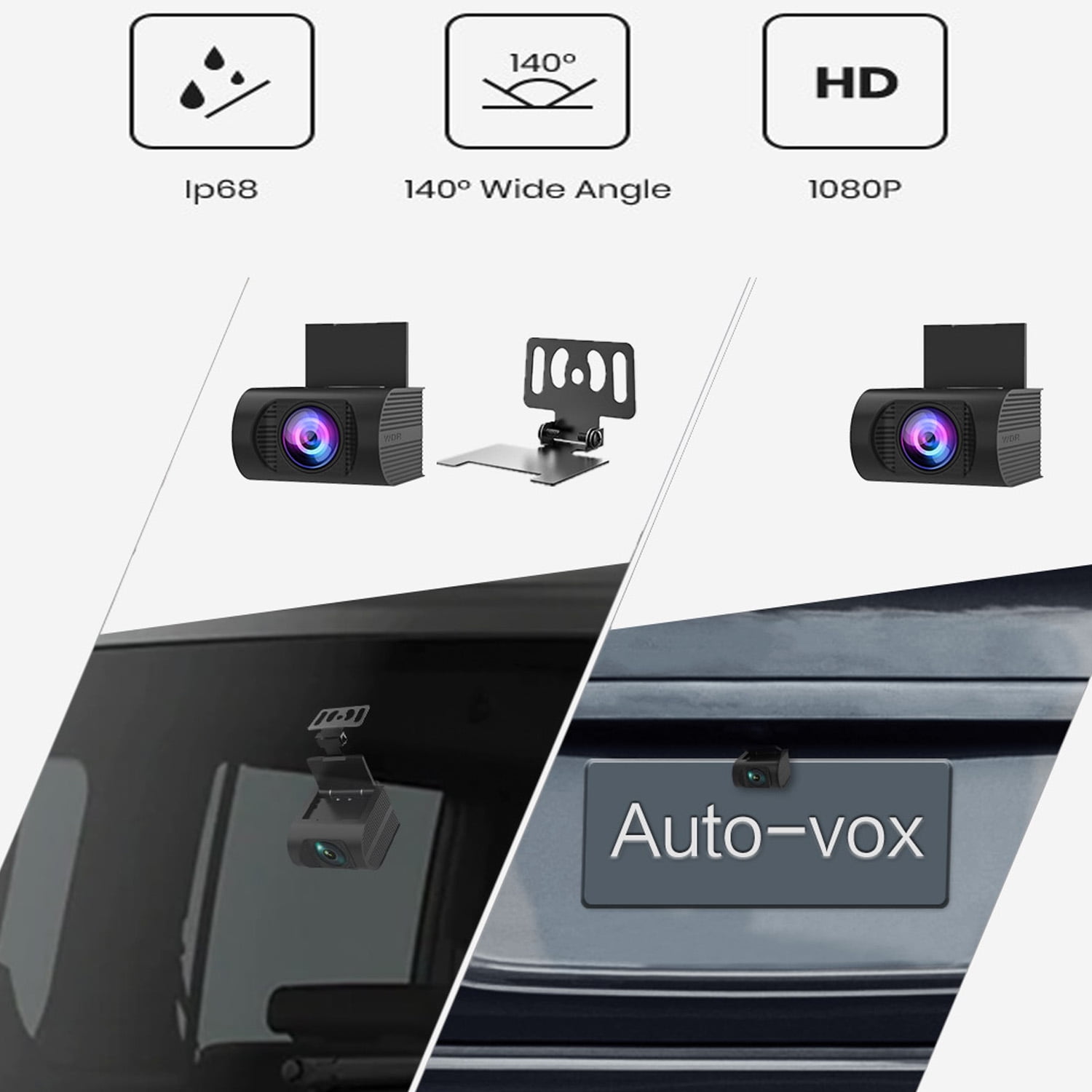 Auto-Vox Car Mirror Dash Cam Backup Camera Front & Rear Dual