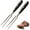 Black, variant on Bxaolu Carving Fork, Meat Fork, 12 Inch Cooking Fork, Stainless Steel BBQ Fork with Wood Handle, Long Metal Chef Kitchen Forks for Barbecue, Serving, Cooking, Grilling, Brown
