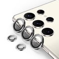 thumbnail image 3 of Htwon for Samsung Galaxy S23 Ultra Camera Lens Protector Metal Ring Tempered Glass Film, Silver, 3 of 14