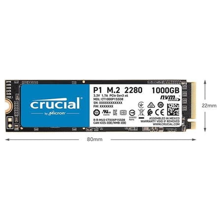 Crucial クルーシャル 500GB NVMe PCIe M.2 SSD P1 Type2280 CT500P1SSD8 5年保証 グローバルパッケージ 翌日配達・ネコポス送料無料 MC8012P1-500G