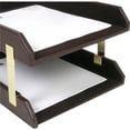 thumbnail image 2 of Chocolate Brown Leather Double Legal-Size Trays, 2 of 3