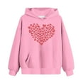 thumbnail image 5 of Girls Heart Hoodie Valentine's Day Cute Pullover Pink Oversized Hoodie for Kids with Pocket 3-4 5-6 7-8 9-10 11-12 13-14 Years,Size 9-10 T, 5 of 5