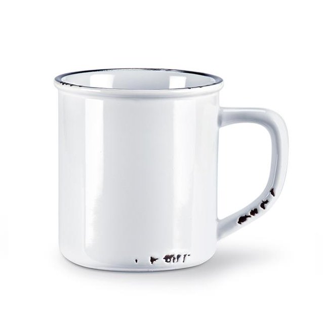 4 in. Enamel Look Mug, White