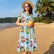 thumbnail image 4 of Disketp Cute Cartoon Owls 3 para Vestido de Manga Corta para Mujeres, Vestidos de Verano para Mujeres, Casual y Holgado para la Playa, 4 of 6