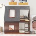 thumbnail image 3 of EUROCO Twin over Twin House Bunk Bed with Roof for Kids Teens Bedroom, Grey, 3 of 16