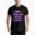 thumbnail image 6 of Men's Fibromyalgia Awareness T-Shirt - 100% Cotton Retro Streetwear Tee with Fibro Fog Design & Chronic Illness Slogan, Loose Fit Plus Size, Black/Purple Print for Casual Wear, Easter, Mother's Day, 6 of 7