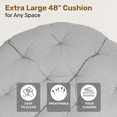 thumbnail image 3 of Premium Large Papasan chair with 48'" Cushion, Marled Grey, 3 of 10