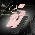 thumbnail image 5 of 360° Rotatable + 100° Fold Ring Stand Slim Fit Case for Motorola Moto G Power 5G 2025, with Sliding Camera Cover Shockproof Protection Matte Hybrid Phone Cover, Support Magnetic Car Mount, Pink, 5 of 10