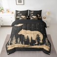 thumbnail image 2 of Homewish Wild Bear Silhouette 7-Piece Bedding Comforter Set,Jungle Wildlife King Bedding Sets,Brown BlackBed Sheets For Boys Kids,Breathable Home Decor Reversible, 2 of 8