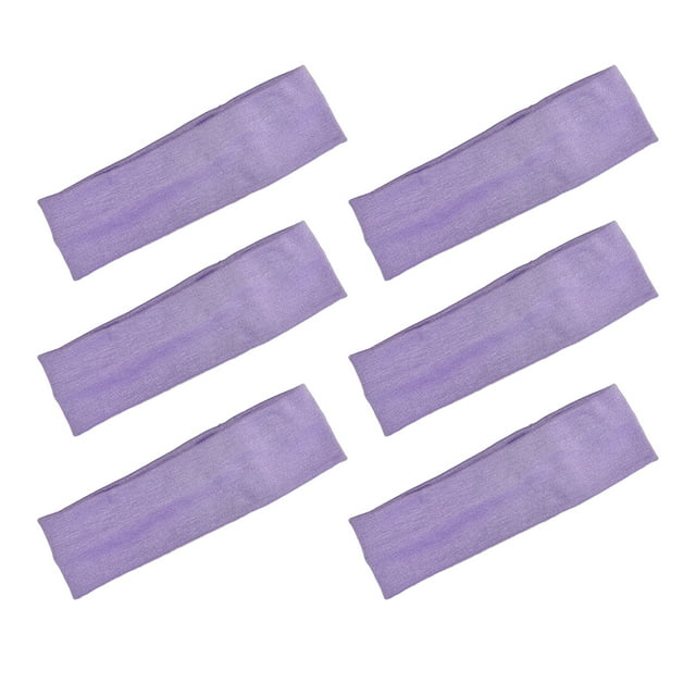 Minnieouse 6 piezas de diademas elásticas de algodón elástico para deportes para mujeres y niñas, diadema de estilo Simple, banda para el Accesorio para el cabello Púrpura