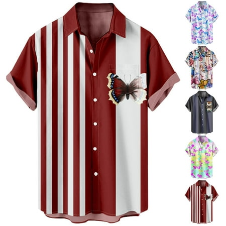 

Unisex Button Down Hawaiian Shirts Tropical Basic Clothes Sizes Kids-Adult Unisex