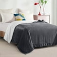 thumbnail image 3 of Elegant Comfort Soft, Reversible Sherpa Blanket, Flannel Fleece Throw for Couch and Bed, Warm and Plush Winter Blanket, Twin XL, Gray, 3 of 5