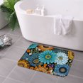 thumbnail image 3 of SPXUBZ Non Slip Flannel Polyester Floor Mat With Colorful Floral Pattern For Bathroom Kitchen Bedroom Decoration 31.5x19.7 inch, 3 of 5