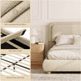 thumbnail image 4 of Brafabhome Full Size Bed Frame with Round Corner Headboard, Soft Boucle Cloud Upholstered Fluffy Platform Bed with Bump-Proof Edge Footboard for Adults, No Box Spring Needed | Khaki, 4 of 8