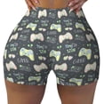 thumbnail image 2 of Balery Gamers Pantalones cortos de entrenamiento estampados para mujer, sin costuras, ajustados, para gimnasio, yoga, correr, deportes, ejercicio activo, fitness.-X-Large, 2 of 8