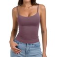thumbnail image 4 of PINKMSTYLE Débardeurs Basiques pour Femmes à Encolure Dégagée Doublée Débardeurs Ajustables d'Été Sans Manches, 4 of 7