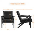 thumbnail image 3 of Yaheetech Faux Leather Accent Chair with Z-shaped Wood Legs,Black, 3 of 8