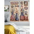 thumbnail image 3 of Sheer Curtain Panels Patriotic Star Flowers Rod Pocket Voile Window Curtains God Bless The USA Window Treatments Ligh Filtering Privacy Curtain Drapes for Bedroom Living Room 2 Panel Set 63 Inch, 3 of 9