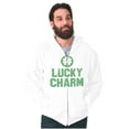 thumbnail image 3 of Saint Patricks Lucky Charm Shamrock Zip Up Hoodie Men's Women's Brisco Brands M, 3 of 6