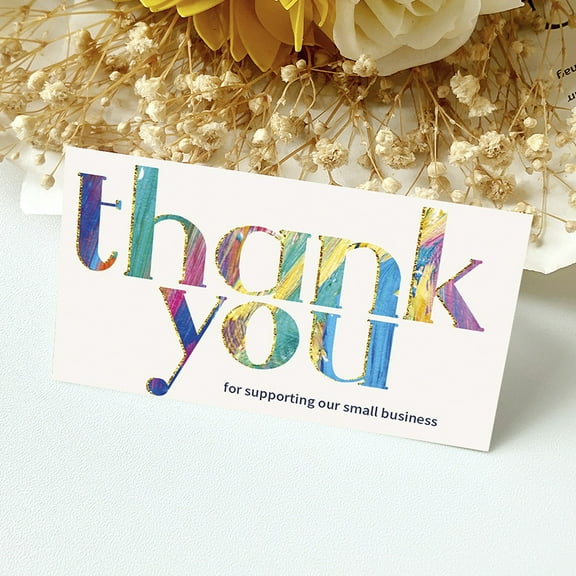 Thank You Card for Supporting Our Small Business – Colorful and Eye-Catching Design – Perfect for Customer Appreciation or Gifting