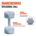 thumbnail image 2 of Mancuernas 10 Kg Hexagonales 2pz Pesas Altera Entrenamiento, 2 of 6