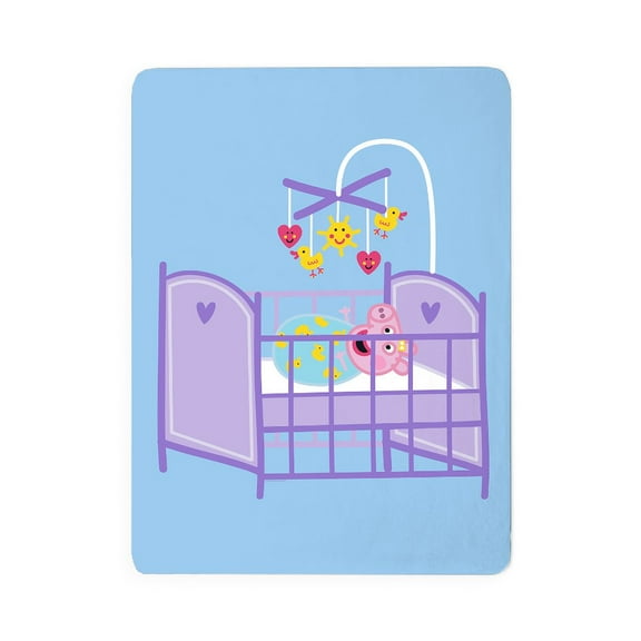 CafePress - Peppa Pig: Crib Giggles - Large Sherpa Fleece Throw Blanket 80" x 60"