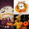 thumbnail image 4 of Autumn Maple Leaf Pumpkin Wreath Thanksgiving Halloween Front Door Home Decor LO, 4 of 12