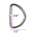 thumbnail image 3 of Craft County Silver Non-Welded Metal D-Rings - 5/8 Inch - Multi-Piece Packs Available - Perfect for Additions or Replacements on Apparel, Purses, Backpacks, Craft Projects, DIY Designs and More, 3 of 3